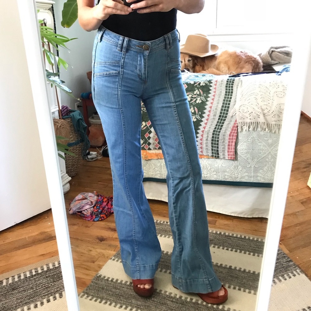 Free People Wideleg Denim Pants Jeans